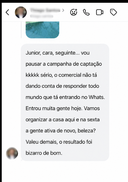 Depoimento de aluno